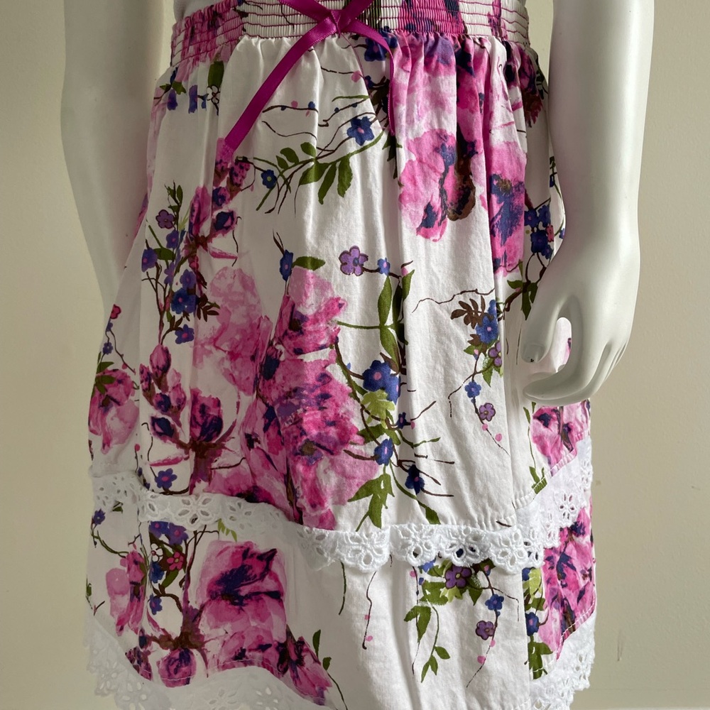 Floral Pink and White Kids Skirt